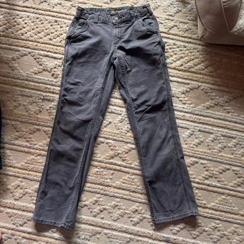 Carhartt Original Fit Crawford Carpenter Work Pants Gray 4 Regula